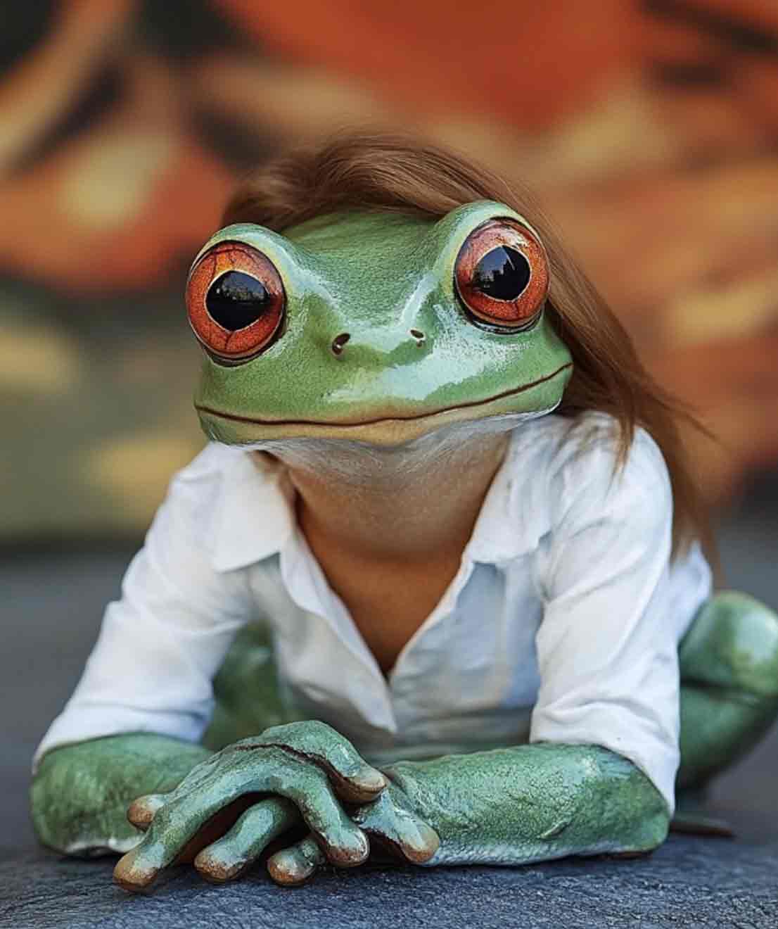 Karin Drakenberg (as an AI generated frog), Co-Founder and COO at StrawberryFrog