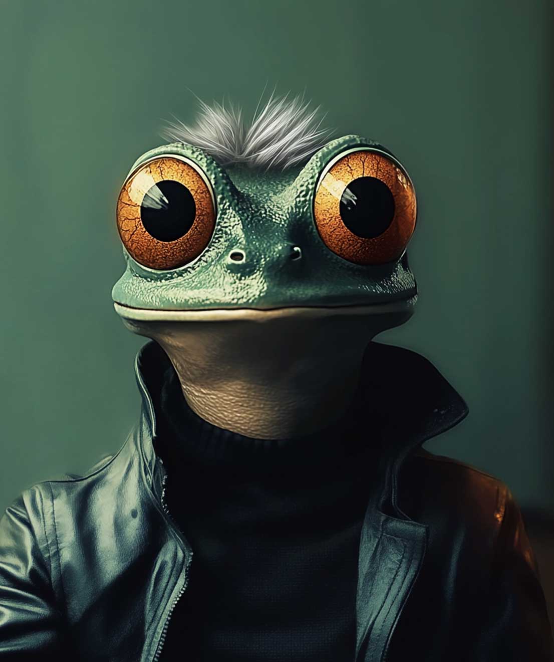 Bill Heilmann (as an AI generated frog), Head of Media at StrawberryFrog