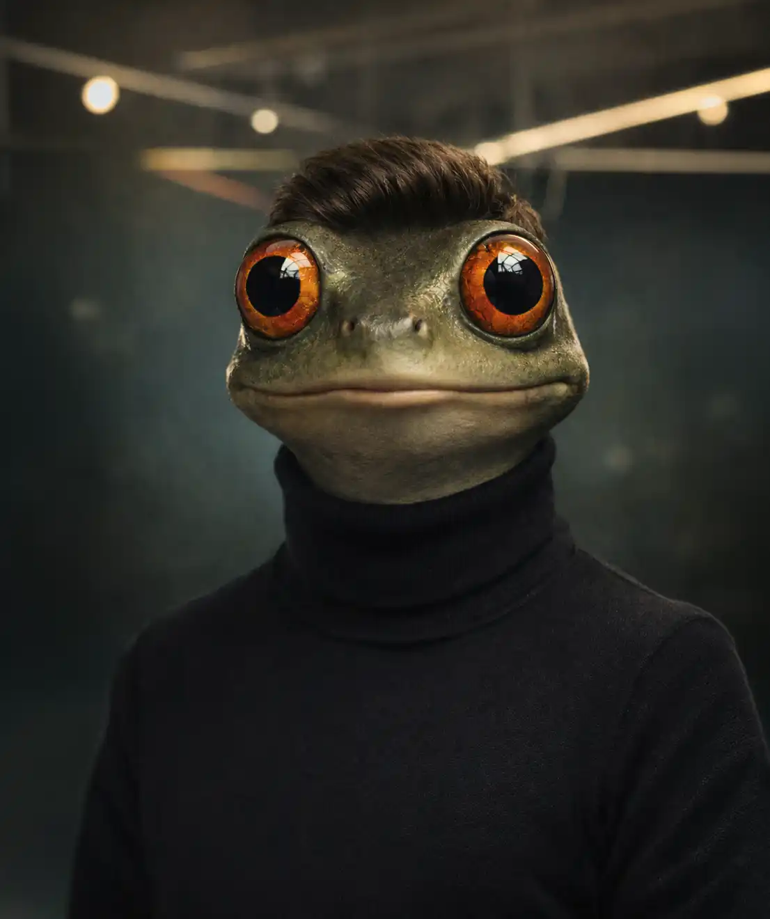 Scott Varland (as an AI generated frog), Head of AI Strategy & Innovation at StrawberryFrog