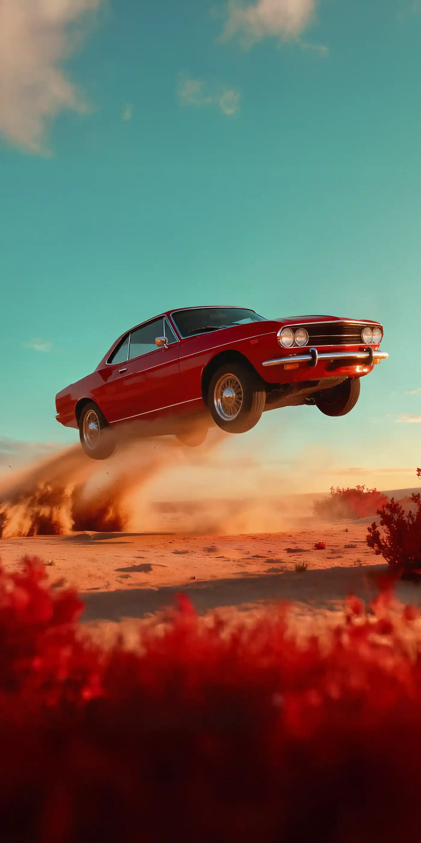 Close-up of a woman with glossy red lipstick holding a ripe strawberry near her lips, wearing a red sweater, with wavy hair and light freckles—evoking StrawberryFrog's movement marketing approach and strategic storytelling.